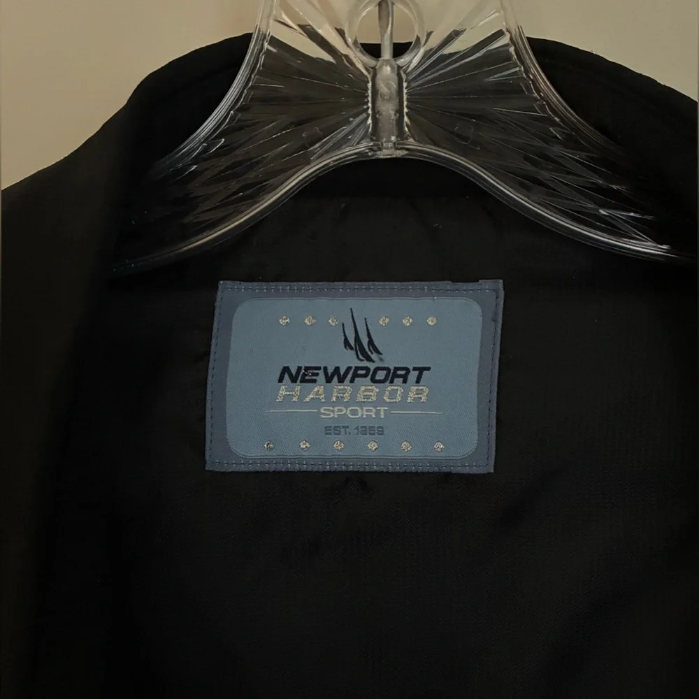 Newport Harbor Sport Men’s Black Lightweight Full-Zip Lined Jacket; Size XL